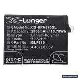 Oppo A57 Replacement Battery, 3.85V, 2800mAh, Li-Polymer 3