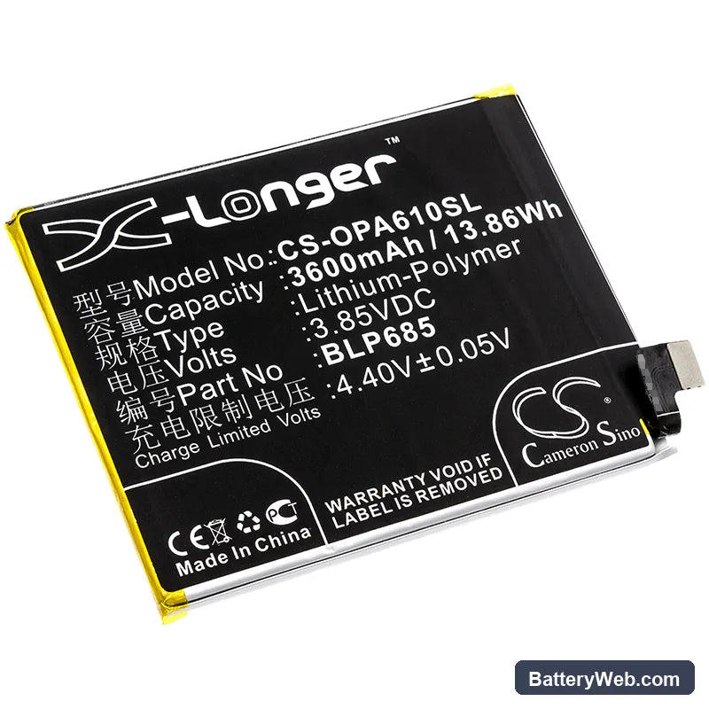 OnePlus 6T Replacement Battery, 3.85V, 3600mAh, Li-Polymer 1