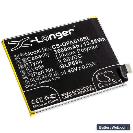 OnePlus 6T Replacement Battery, 3.85V, 3600mAh, Li-Polymer 1