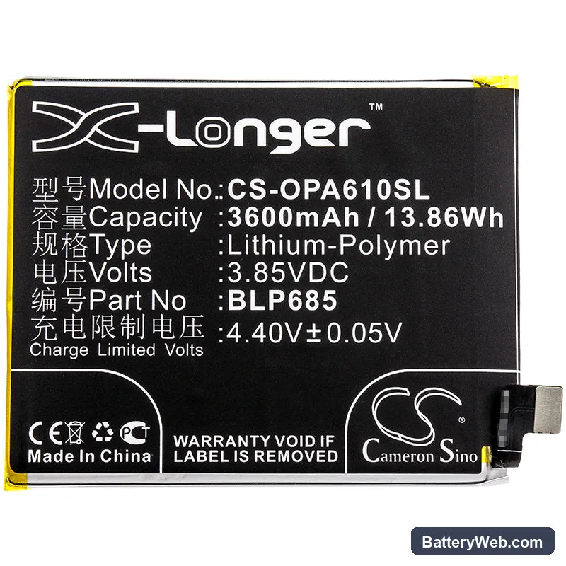 OnePlus 6T Replacement Battery, 3.85V, 3600mAh, Li-Polymer 3