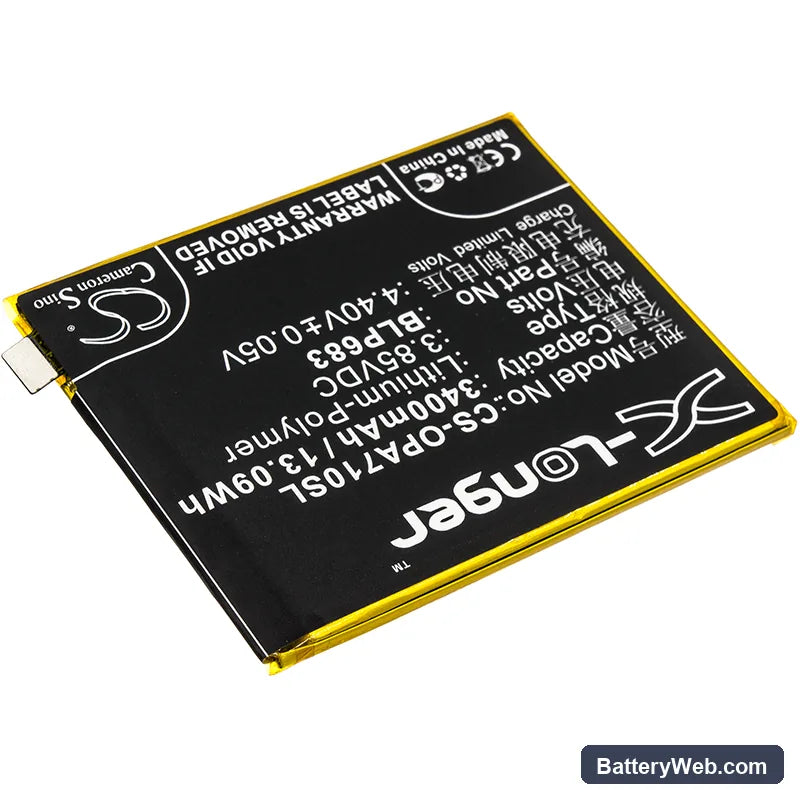 Oppo A7x Replacement Battery, 3.85V, 3400mAh, Li-Polymer 2
