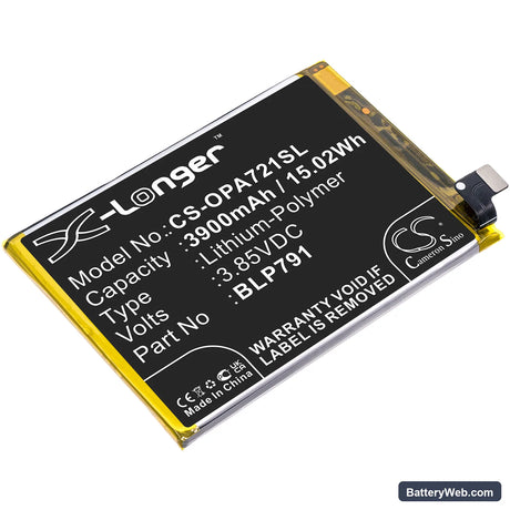 Oppo A72 5G 2020 Replacement Battery, 3.85V, 3900mAh, Li-Polymer 1