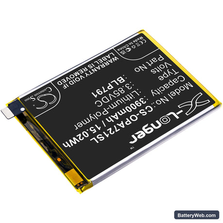 Oppo A72 5G 2020 Replacement Battery, 3.85V, 3900mAh, Li-Polymer 2