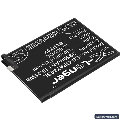 Oppo A72 5G Replacement Battery, 3.85V, 3950mAh, Li-Polymer 2