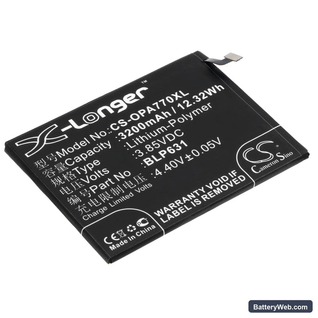 Oppo A77 Replacement Battery, 3.85V, 3200mAh, Li-Polymer 1