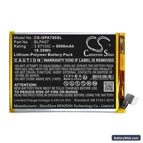 Oppo A78 4G Replacement Battery, 3.87V, 5000mAh, Li-Polymer 1