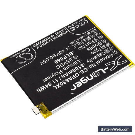 Oppo A83 Replacement Battery, 3.85V, 3100mAh, Li-Polymer 2