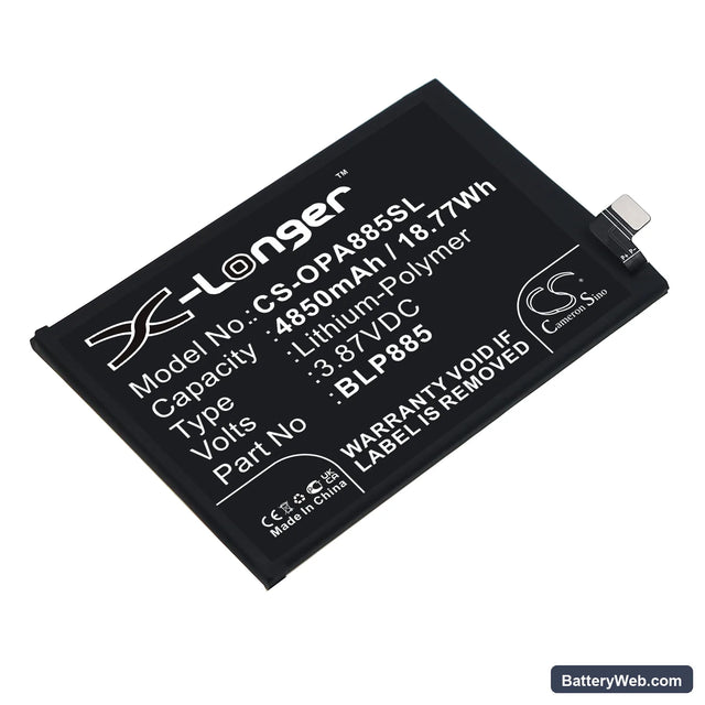 Oppo A96 Replacement Battery, 3.87V, 4850mAh, Li-Polymer 1