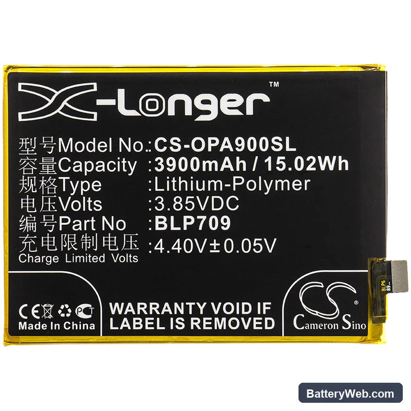 Oppo A9 Replacement Battery, 3.85V, 3900mAh, Li-Polymer 3