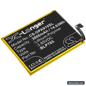 Oppo A91 Replacement Battery, 3.85V, 3800mAh, Li-Polymer 1