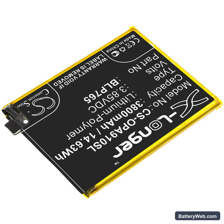 Oppo A91 Replacement Battery, 3.85V, 3800mAh, Li-Polymer 2