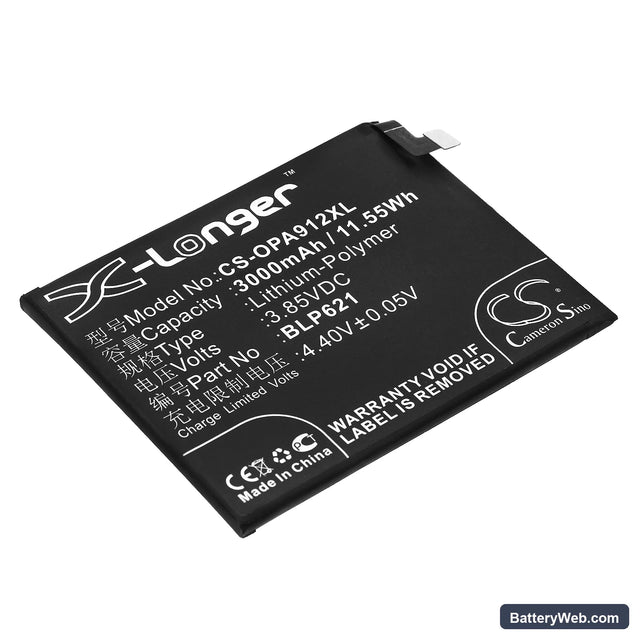 Oppo R9s Replacement Battery, 3.85V, 3000mAh, Li-Polymer 1