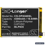 Oppo A94 Replacement Battery, 3.87V, 4300mAh, Li-Polymer 3