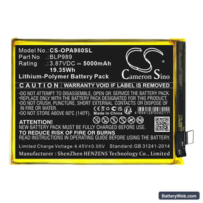 Oppo A98 Replacement Battery, 3.87V, 5000mAh, Li-Polymer 1