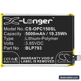 Oppo Realme C15 Replacement Battery, 3.85V, 5000mAh, Li-Polymer 3