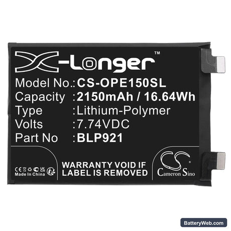 OnePlus ACE 150W Replacement Battery, 7.74V, 2150mAh, Li-Polymer 3