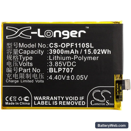 Oppo F11 Replacement Battery, 3.85V, 3900mAh, Li-Polymer 3