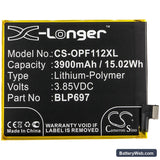 Oppo F11 Pro Replacement Battery, 3.85V, 3900mAh, Li-Polymer 3