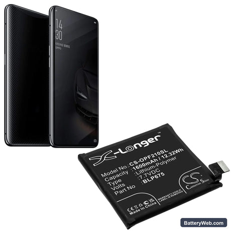 Oppo Find X Automobili Lamborghini Edition Replacement Battery, 7.7V, 1600mAh, Li-Polymer 5