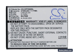 Oppo Find 7 Replacement Battery, 3.7V, 2100mAh, Li-ion 1