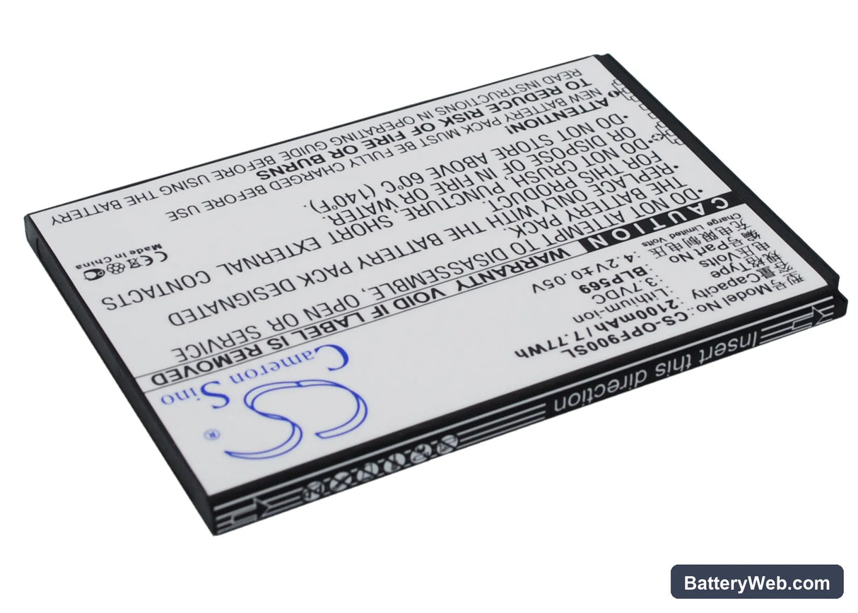 Oppo Find 7 Replacement Battery, 3.7V, 2100mAh, Li-ion 3