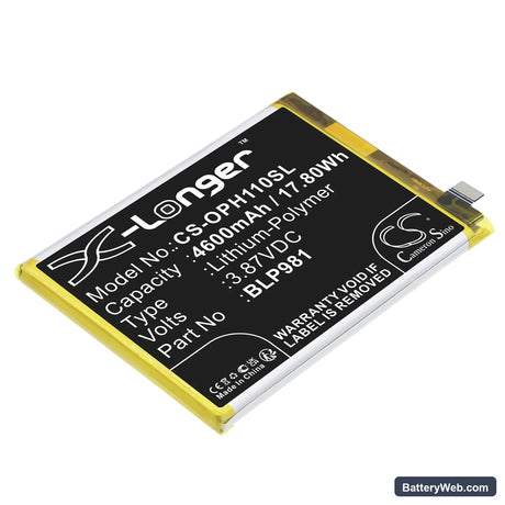 Oppo A1 Pro Replacement Battery, 3.87V, 4600mAh, Li-Polymer 1