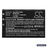 Opticon H13 Replacement Battery, 3.7V, 1100mAh, Li-ion 3