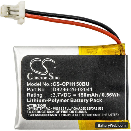 Opticon H15 Replacement Battery, 3.7V, 150mAh, Li-Polymer 3