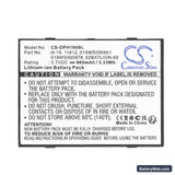 Opticon H-19 Replacement Battery, 3.7V, 900mAh, Li-ion 5