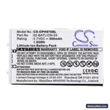Opticon OPL-9700 Replacement Battery, 3.7V, 500mAh, Li-ion 3