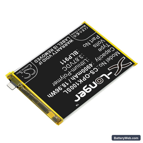 Oppo Realme V25 Replacement Battery, 3.87V, 4900mAh, Li-Polymer 2