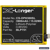 Oppo K5 Replacement Battery, 3.85V, 3900mAh, Li-Polymer 3