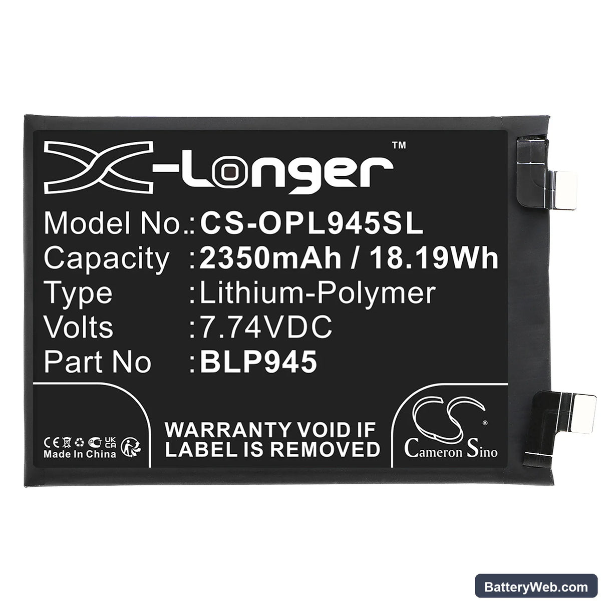 OnePlus ACE Pro Replacement Battery, 7.74V, 2350mAh, Li-Polymer 3