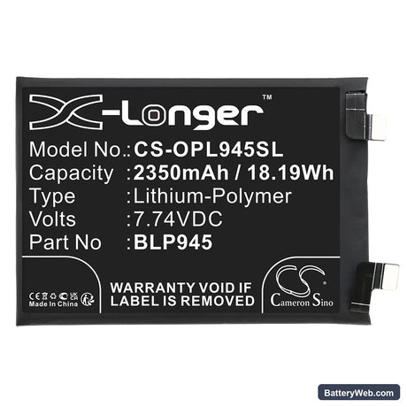 OnePlus ACE Pro Replacement Battery, 7.74V, 2350mAh, Li-Polymer 3