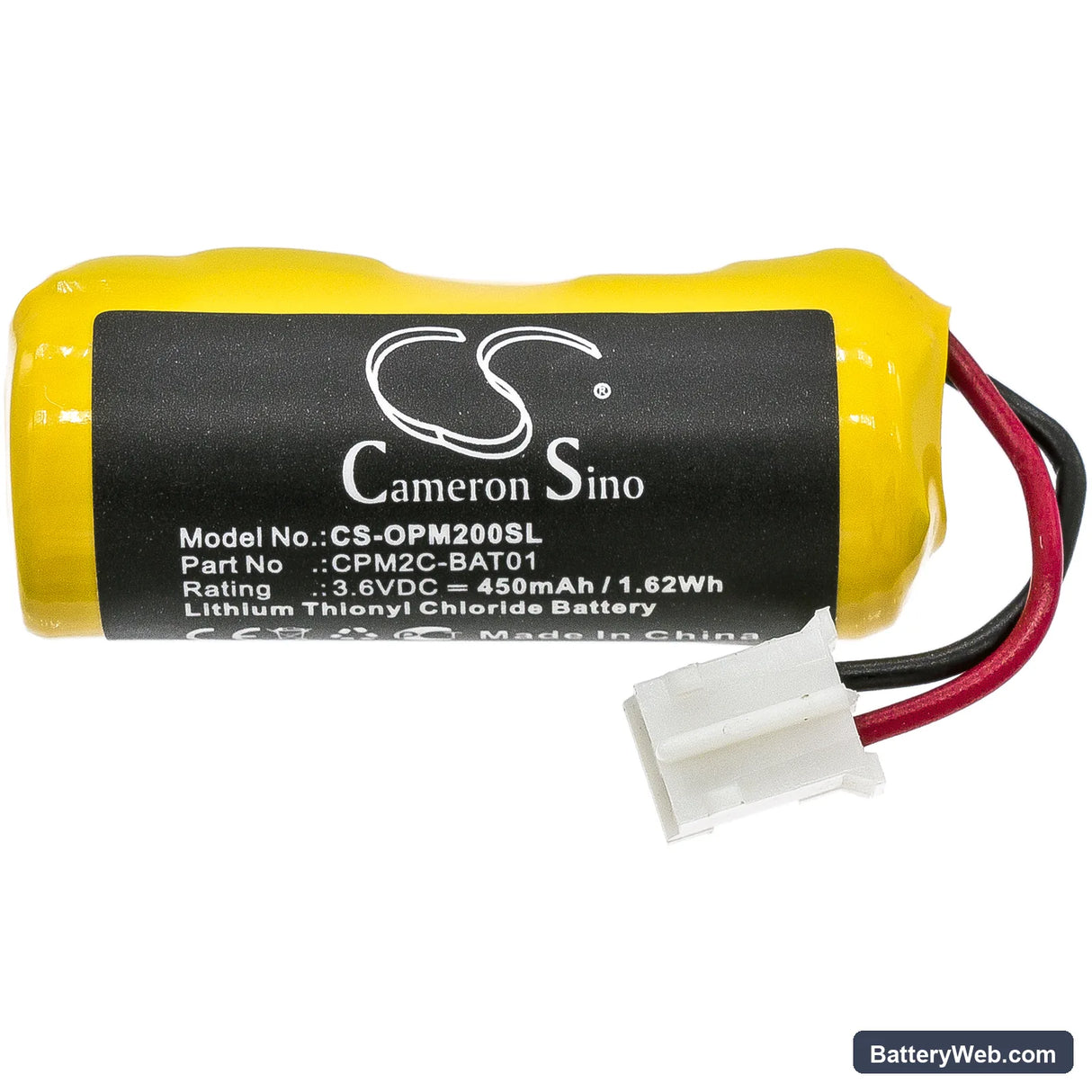 Omron CPM2C Replacement Battery, 3.6V, 450mAh, Li-SOCl2 3