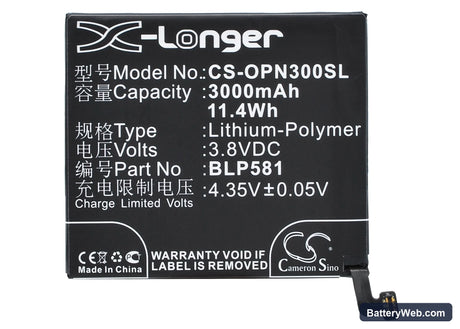 Oppo N3 Replacement Battery, 3.8V, 3000mAh, Li-Polymer 1