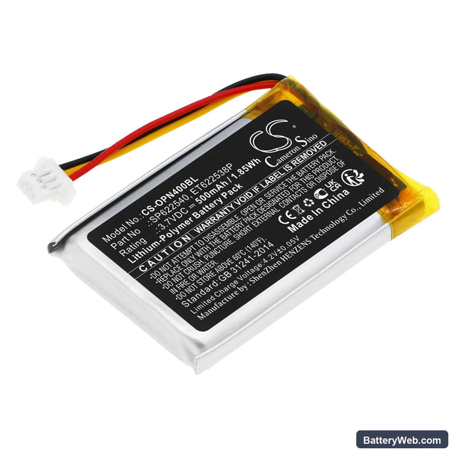 Opticon OPN-4000i Replacement Battery, 3.7V, 500mAh, Li-Polymer 1