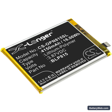 OnePlus Nord N10 5G Replacement Battery, 3.87V, 4150mAh, Li-Polymer 1