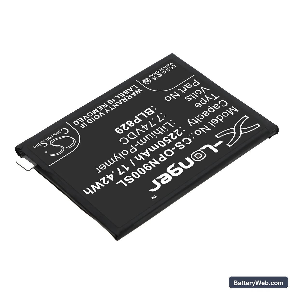 OnePlus Oneplus 9 Replacement Battery, 7.74V, 2250mAh, Li-Polymer 2