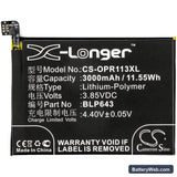 Oppo R11S Replacement Battery, 3.85V, 3000mAh, Li-Polymer 3