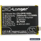 Oppo R15x Replacement Battery, 3.85V, 3400mAh, Li-Polymer 3