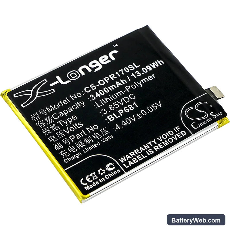 Oppo R17 Replacement Battery, 3.85V, 3400mAh, Li-Polymer 1