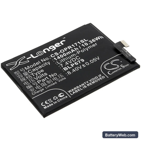 Oppo R17 Pro Replacement Battery, 7.4V, 1400mAh, Li-Polymer 1