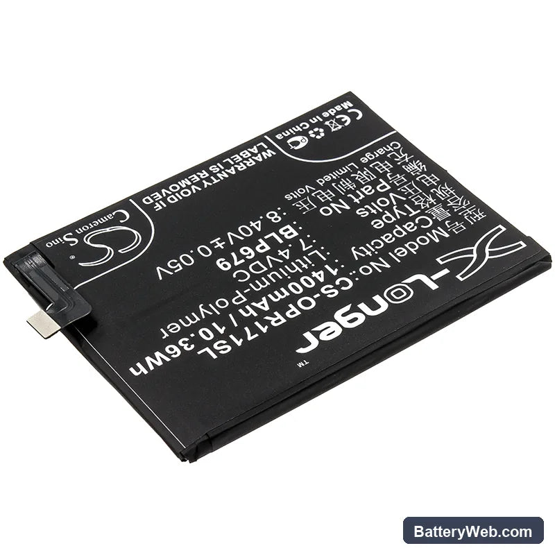 Oppo R17 Pro Replacement Battery, 7.4V, 1400mAh, Li-Polymer 2