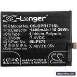 Oppo R17 Pro Replacement Battery, 7.4V, 1400mAh, Li-Polymer 3