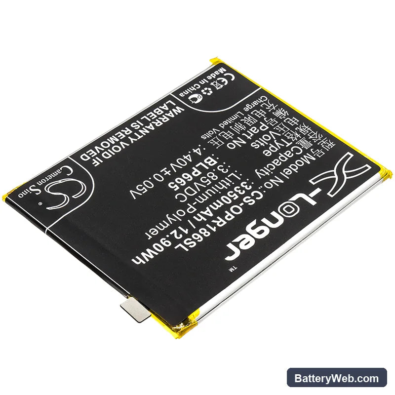 Oppo Realme 1 Replacement Battery, 3.85V, 3350mAh, Li-Polymer 2