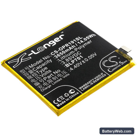 Oppo Reno Replacement Battery, 3.85V, 3650mAh, Li-Polymer 1