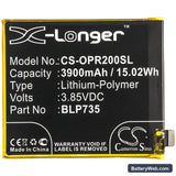 Oppo Reno 2 Replacement Battery, 3.85V, 3900mAh, Li-Polymer 3