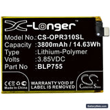 Oppo Reno 3 5G Replacement Battery, 3.85V, 3800mAh, Li-Polymer 3