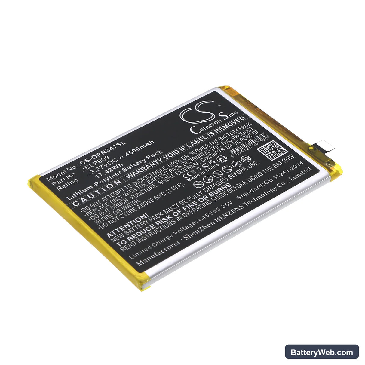 Realme 9 Replacement Battery, 3.87V, 4500mAh, Li-Polymer 1